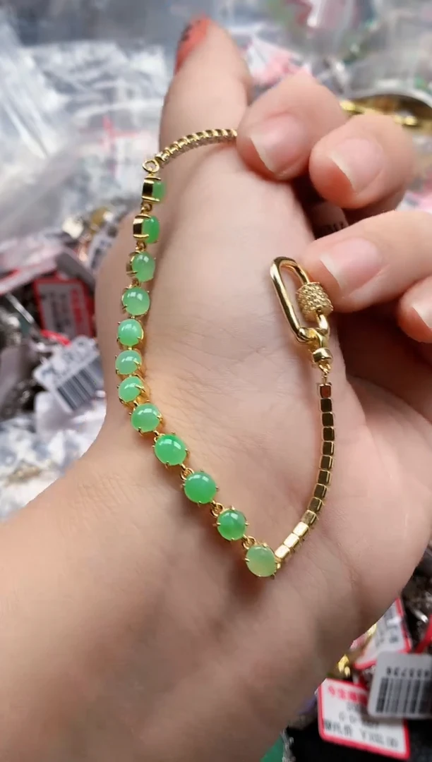 银S925镶嵌戒指翡翠天然A货缅甸翡翠