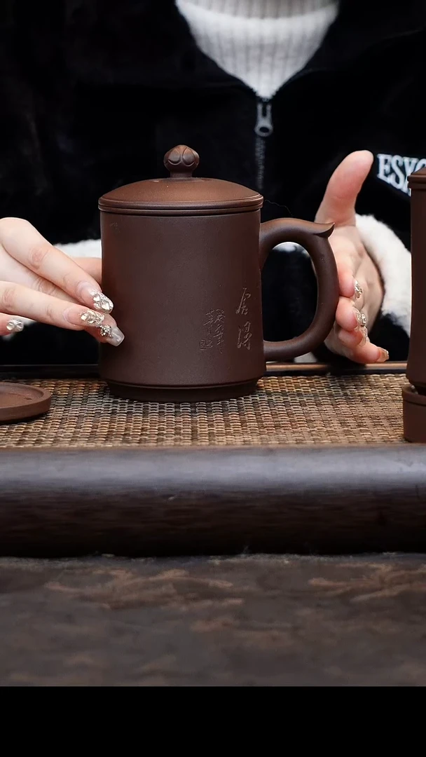 【闪购商品】紫砂茶杯四件套舍得紫泥