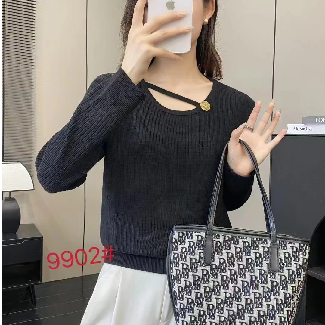 935#长袖针织衫显瘦时尚百搭圆领25