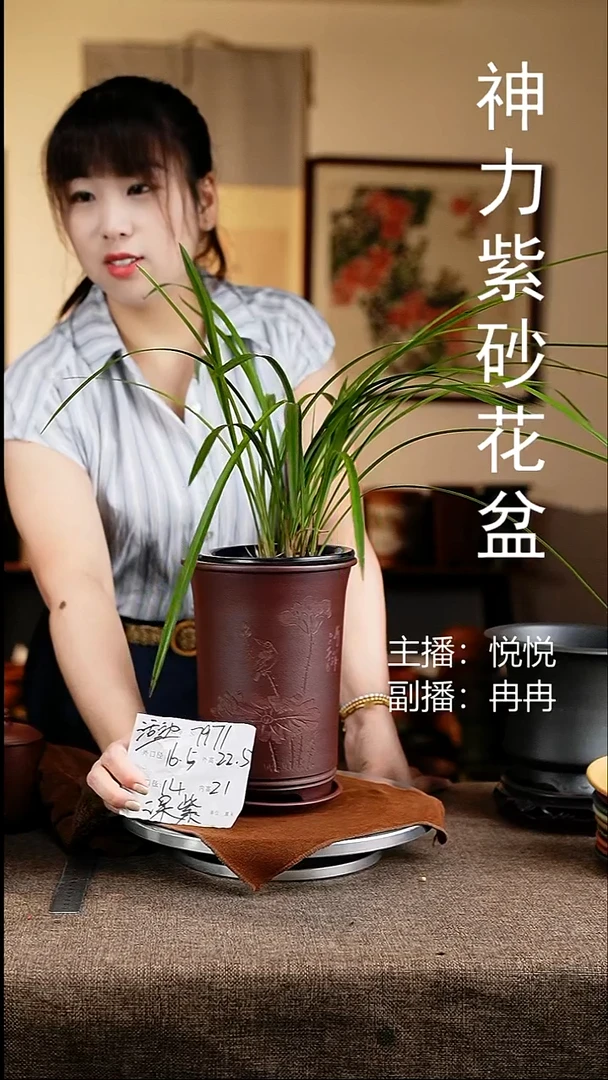 紫砂花盆花卉工艺7971+z