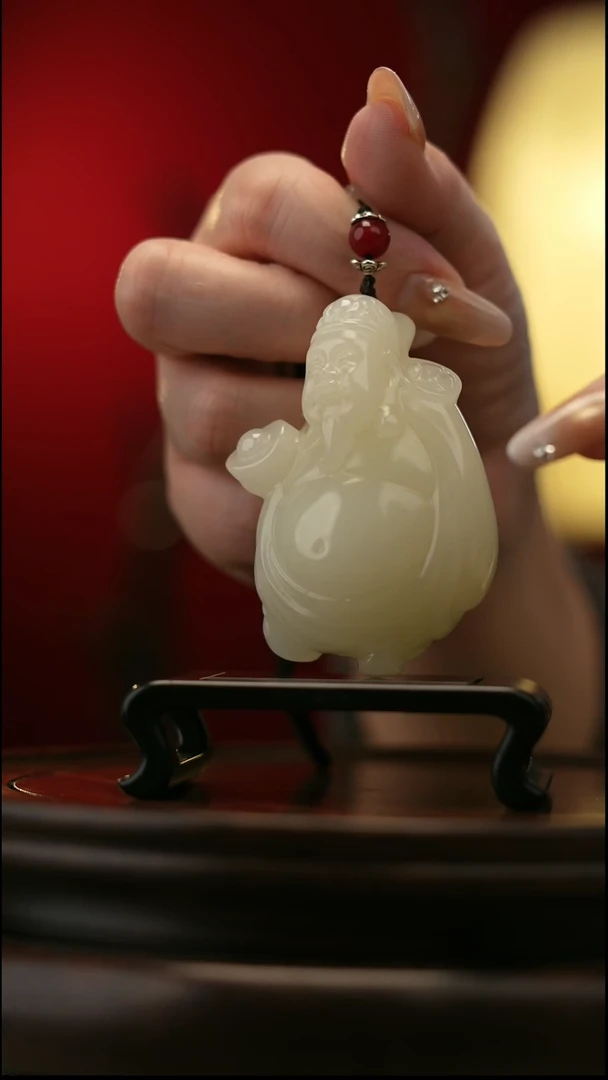 玉【财神】天然玉石手把件