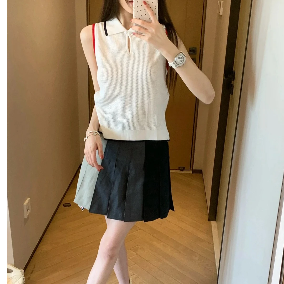《084》毛针织衫女上衣袖轻职风吊带背心ins设计感