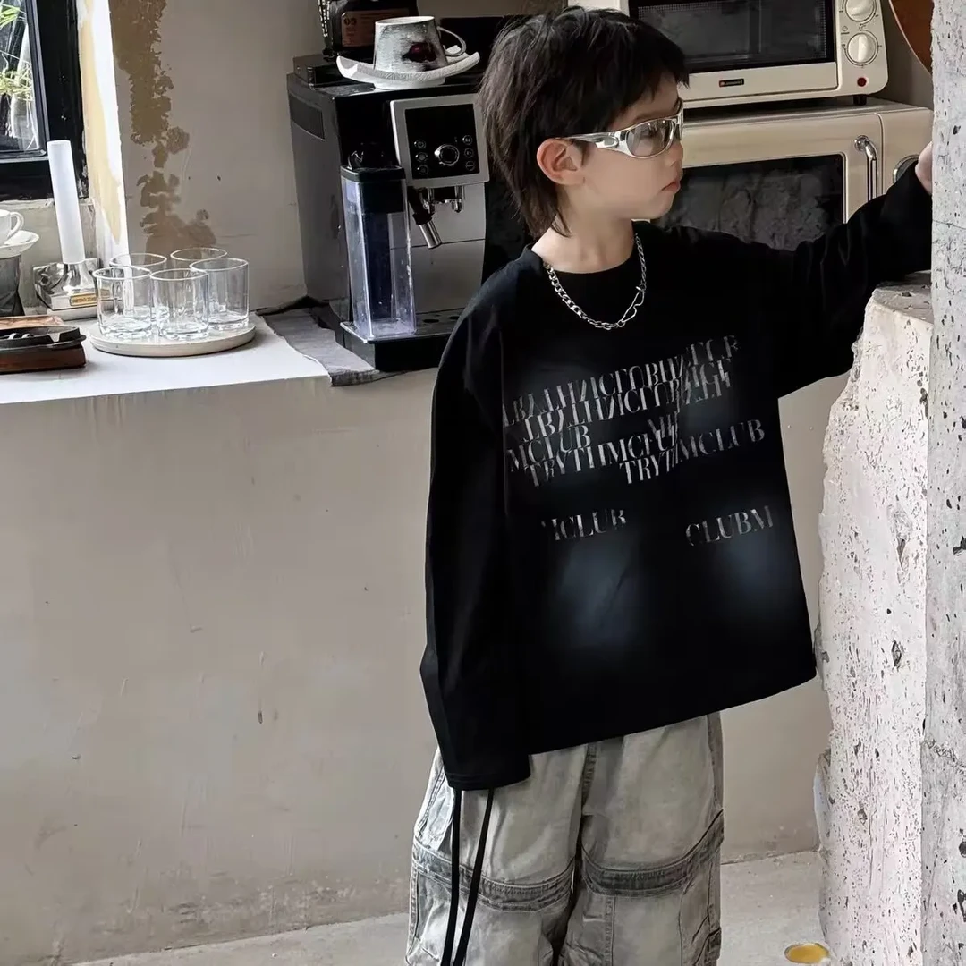 儿童打底衫春秋新款百搭长袖T恤男童秋冬衣内搭外搭帅气时尚