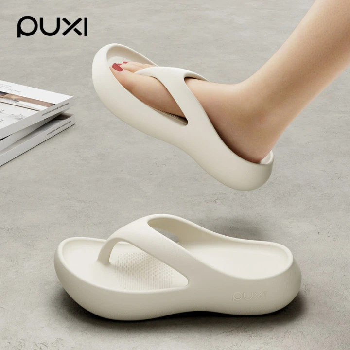 朴西增高海边夹脚人字拖女士夏天外穿防滑坡跟高跟沙滩厚底凉拖鞋