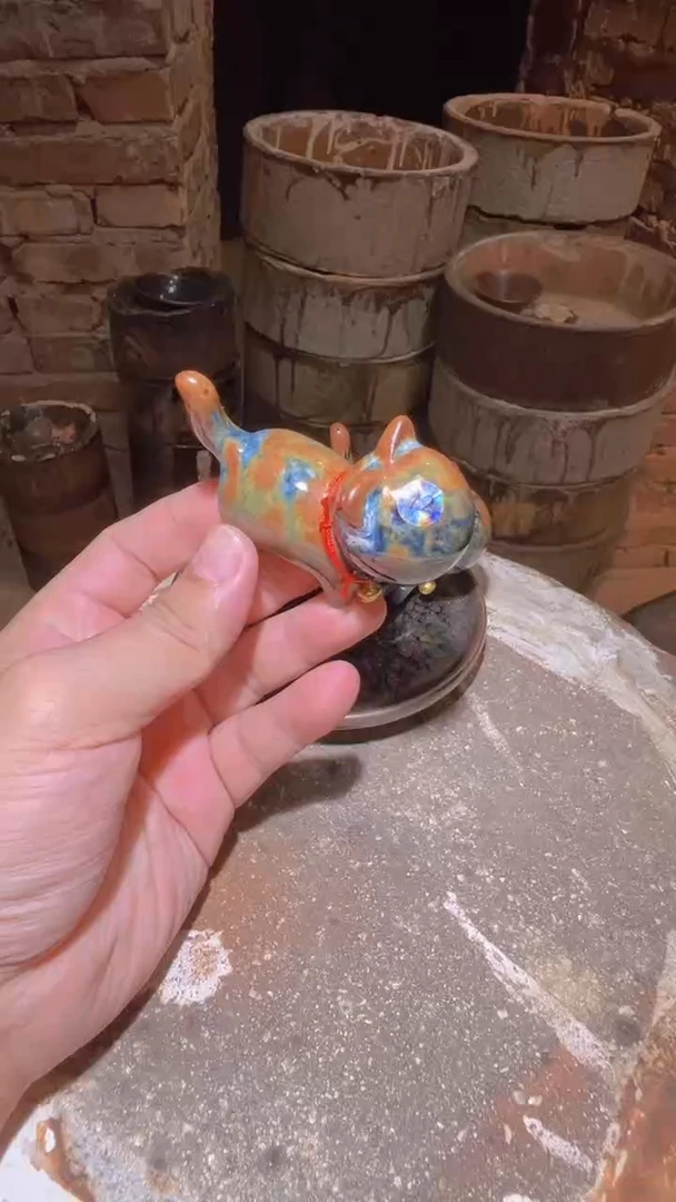茶盏别****想72 建盏茶宠猫