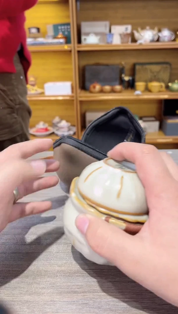 【闪购商品】样品黄手抓加三杯茶具茶具