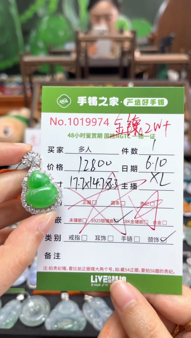 翡翠18K金镶嵌颈饰多人