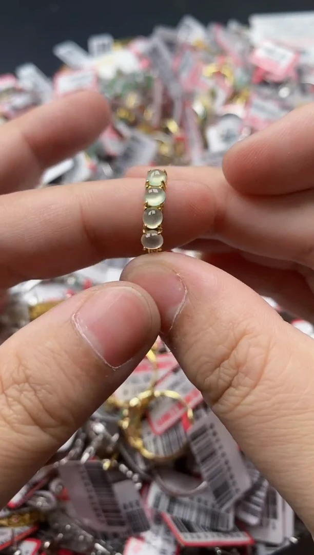 【闪购商品】翡翠戒指银S925镶嵌666666---5