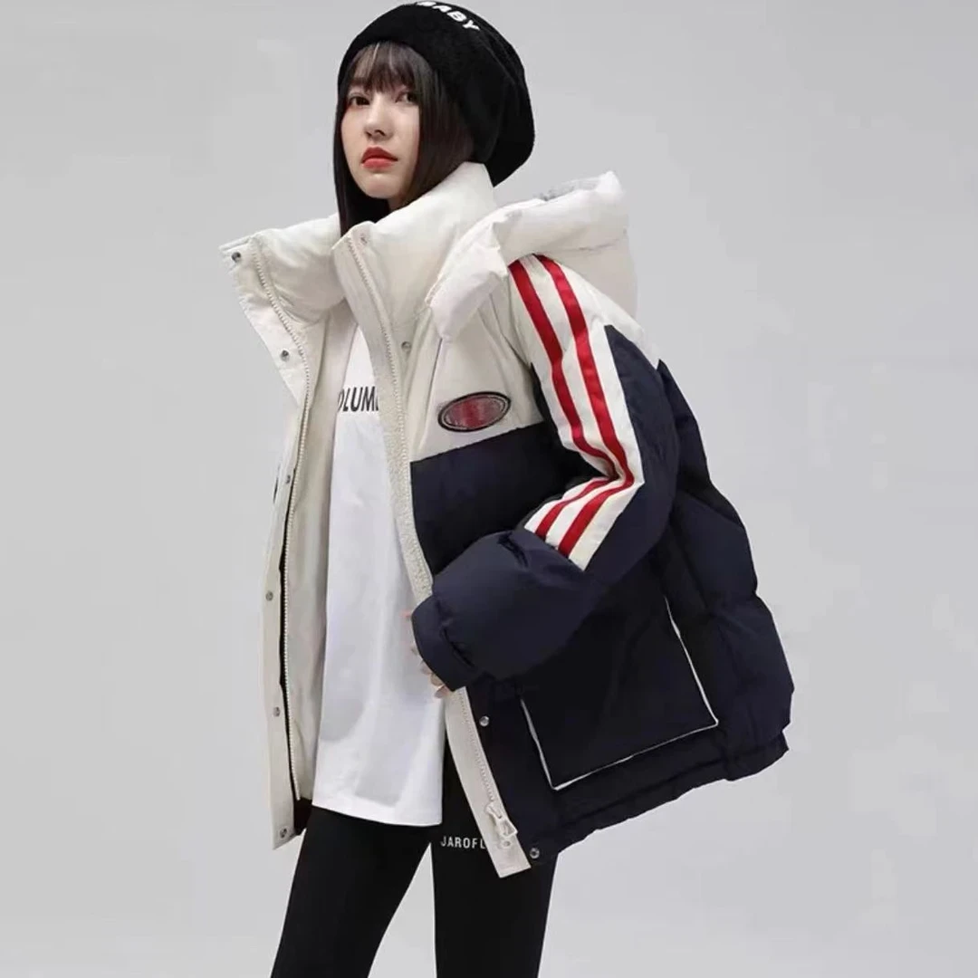 时尚女款内胆短款连帽冬季纯色女运动F022