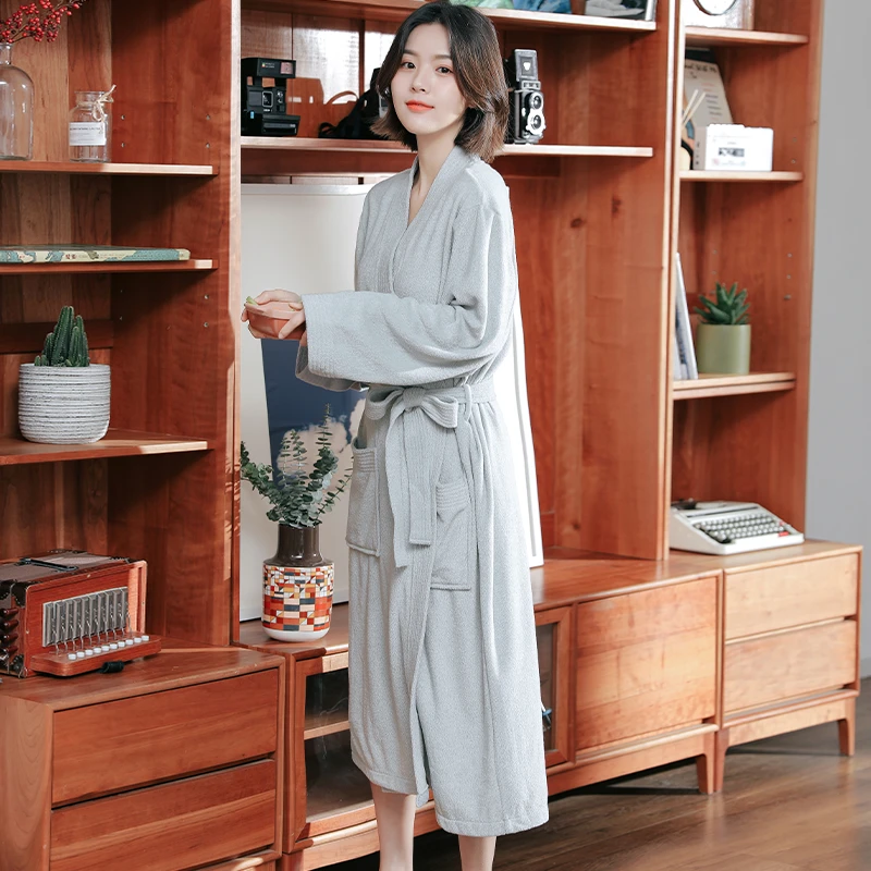 睡衣女春秋长款酒店毛巾浴袍女四季通用情侣睡袍吸水速干男士浴衣