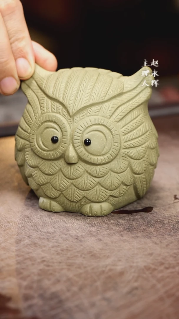 紫砂茶宠猫头鹰，。，