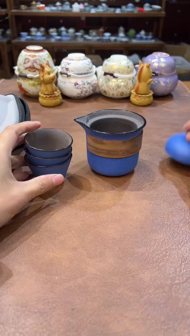 真的很便宜会开片的旅行茶具