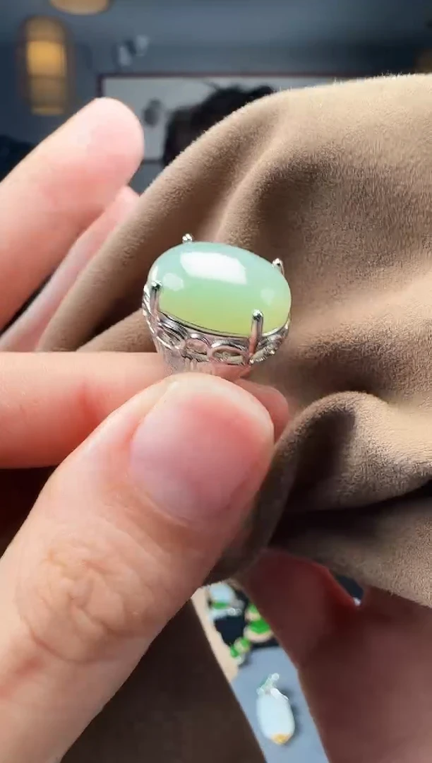 【闪购商品】和田玉戒指2银S925镶嵌1