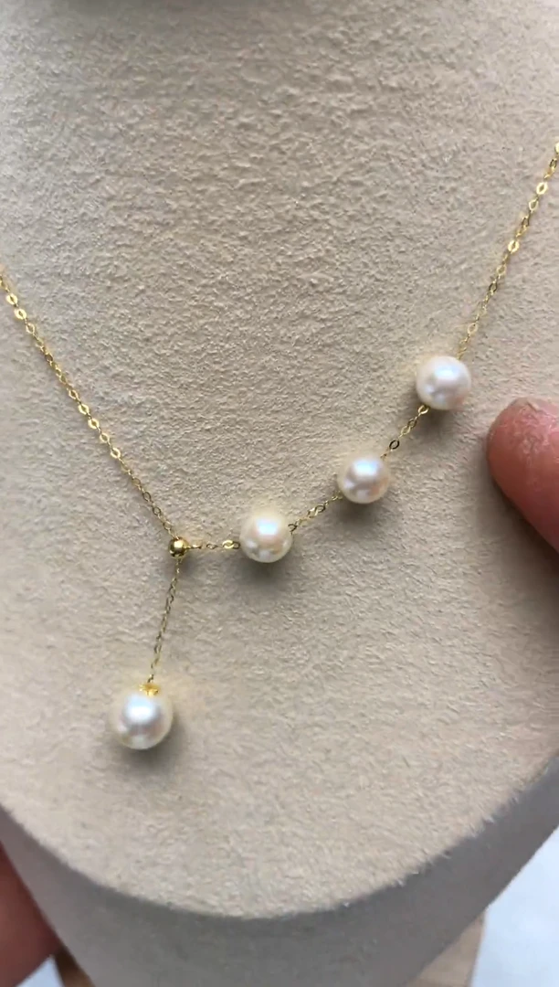 颈饰18K金镶嵌海水珍珠8-96 -7