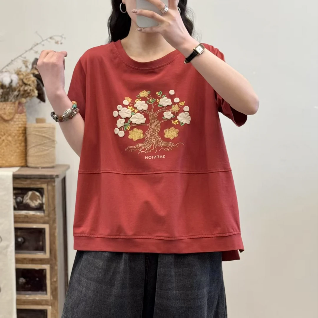 9738新款夏季时尚减龄气质显瘦短袖T恤