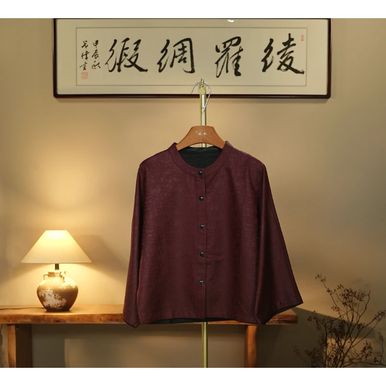 【丹凤迎秋-香云纱外套】新中式重工香云纱外套0664