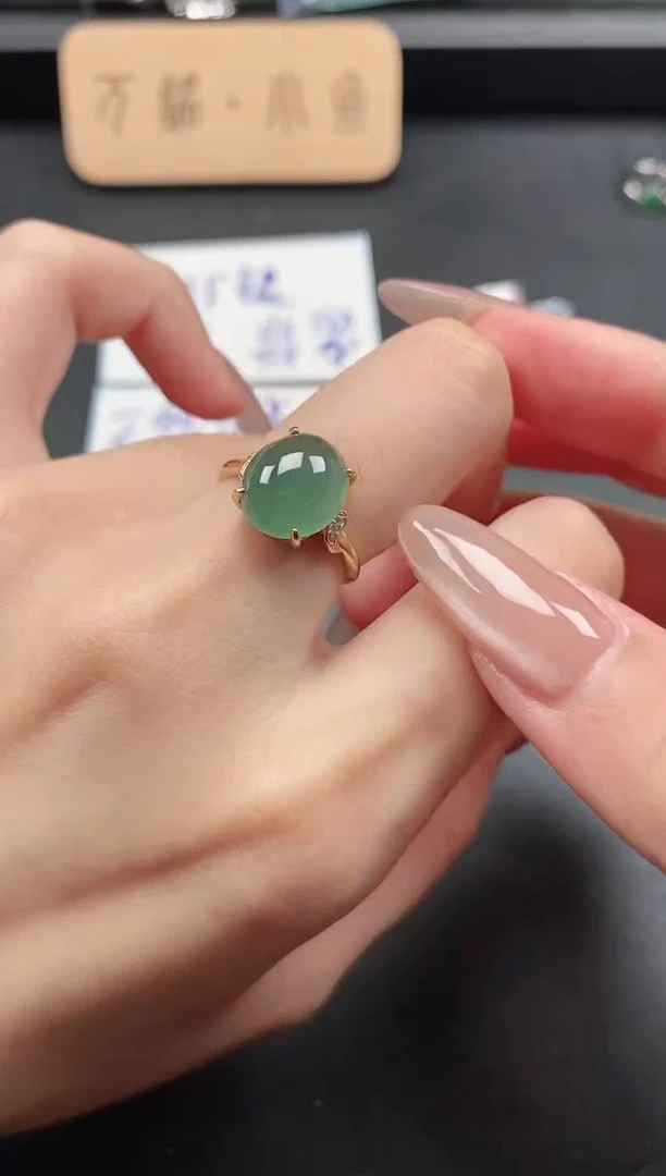 银S925镶嵌戒指翡翠51511