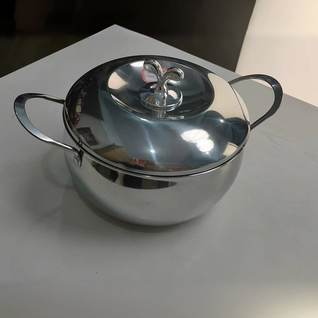 新品家用双耳煲汤电磁炉燃气通用大容量加厚底炖煮BLp苹果汤锅