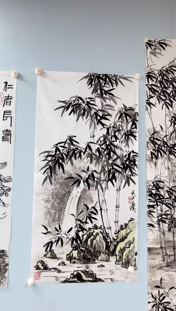 国画武天庆老师竹报平安