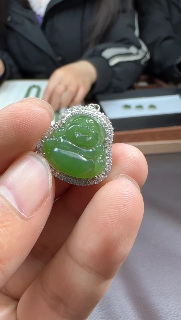 【闪购商品】和田玉【海220】22银S925镶嵌9007