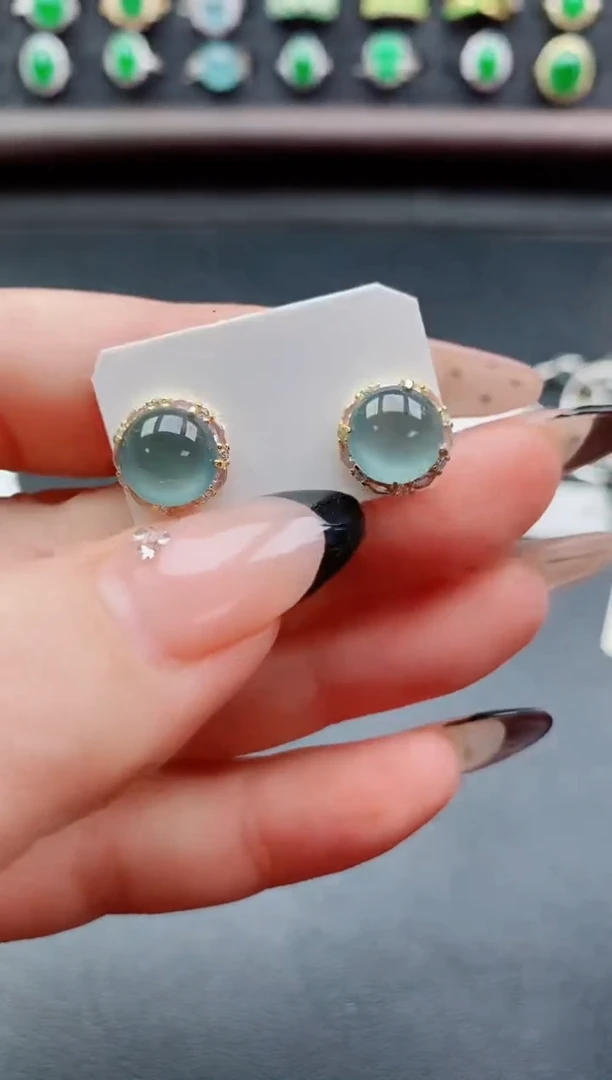 银S925镶嵌戒指翡翠1