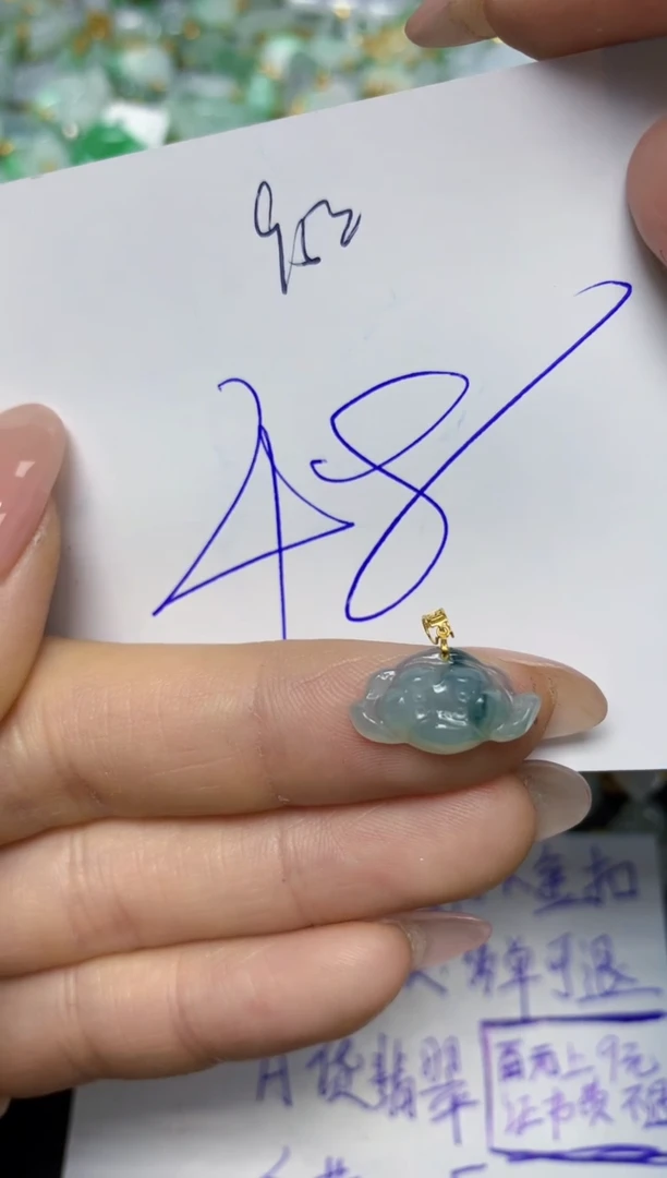 【闪购商品】翡翠挂件18K金镶嵌 天然翡翠A货