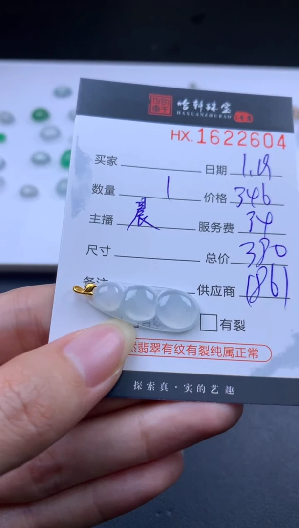 【闪购商品】翡翠挂件未镶嵌哈轩 挂件1