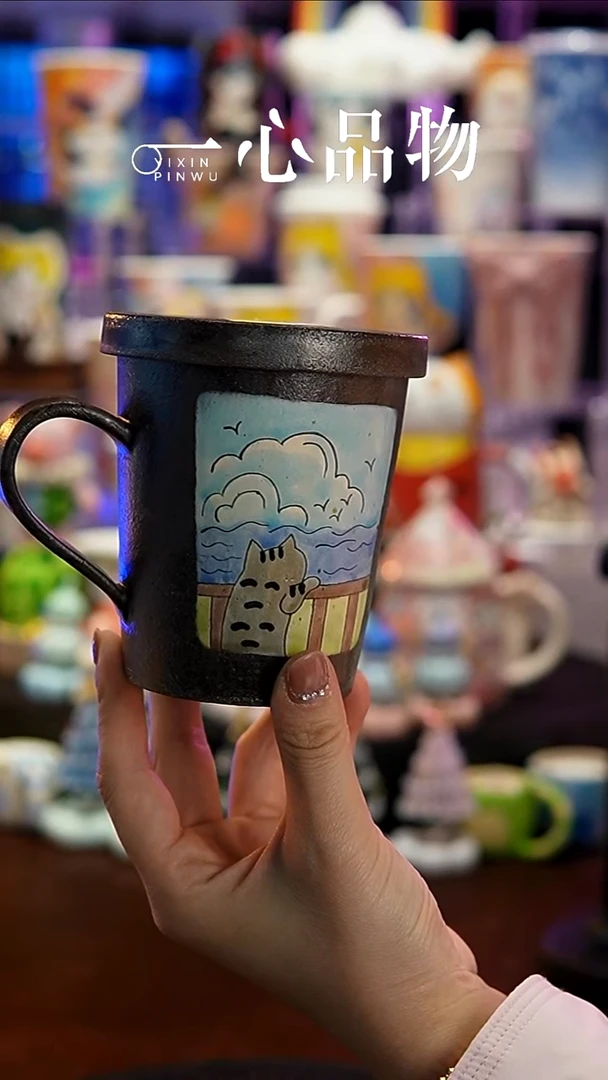 杯子瓷A204景德镇手工手绘杯子摆件