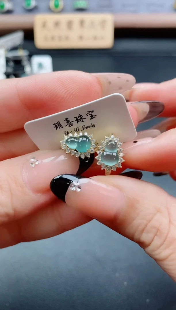 银S925镶嵌戒指翡翠1