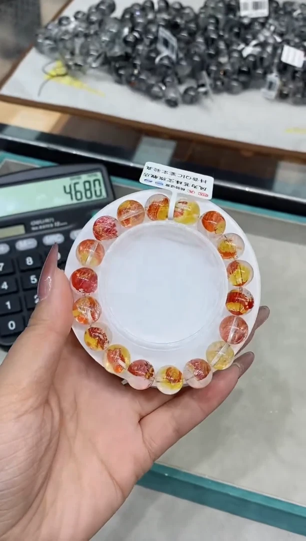 【闪购商品】水晶手串未镶嵌l104 锦鲤胶花 11mm+