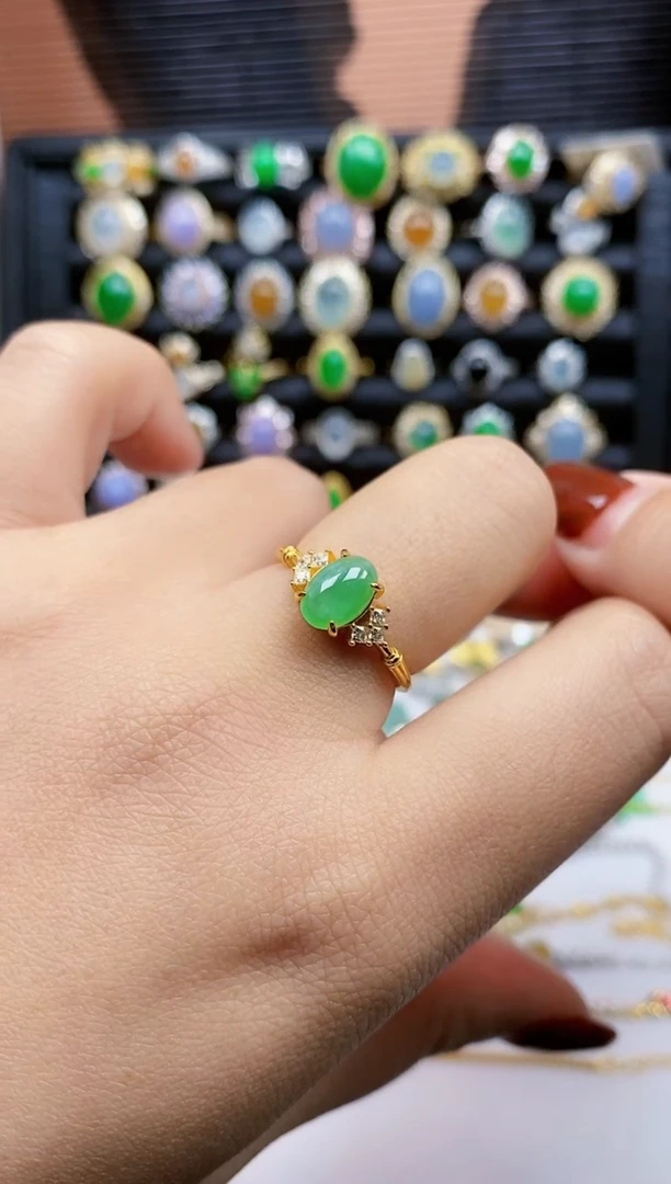 银S925镶嵌戒指翡翠28