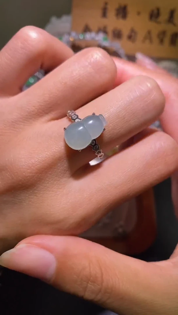 银S925镶嵌戒指翡翠012