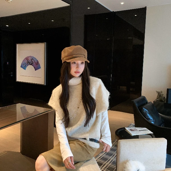 圆领长袖毛衣外穿休闲上衣秋冬显瘦套装网红时尚百搭打底宽松