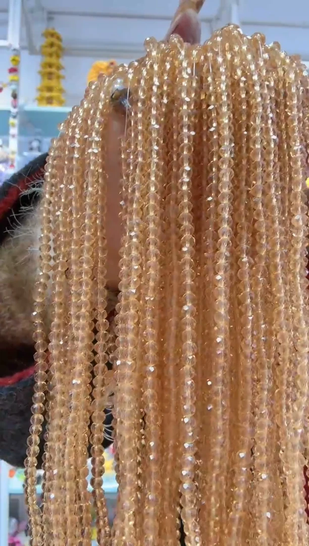 玻璃03116卡4水晶扁10条香槟色