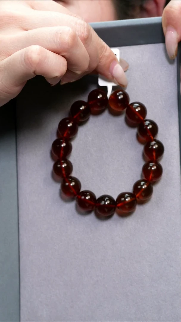 【闪购商品】琥珀手串未镶嵌天然灵草珀14MM+手串