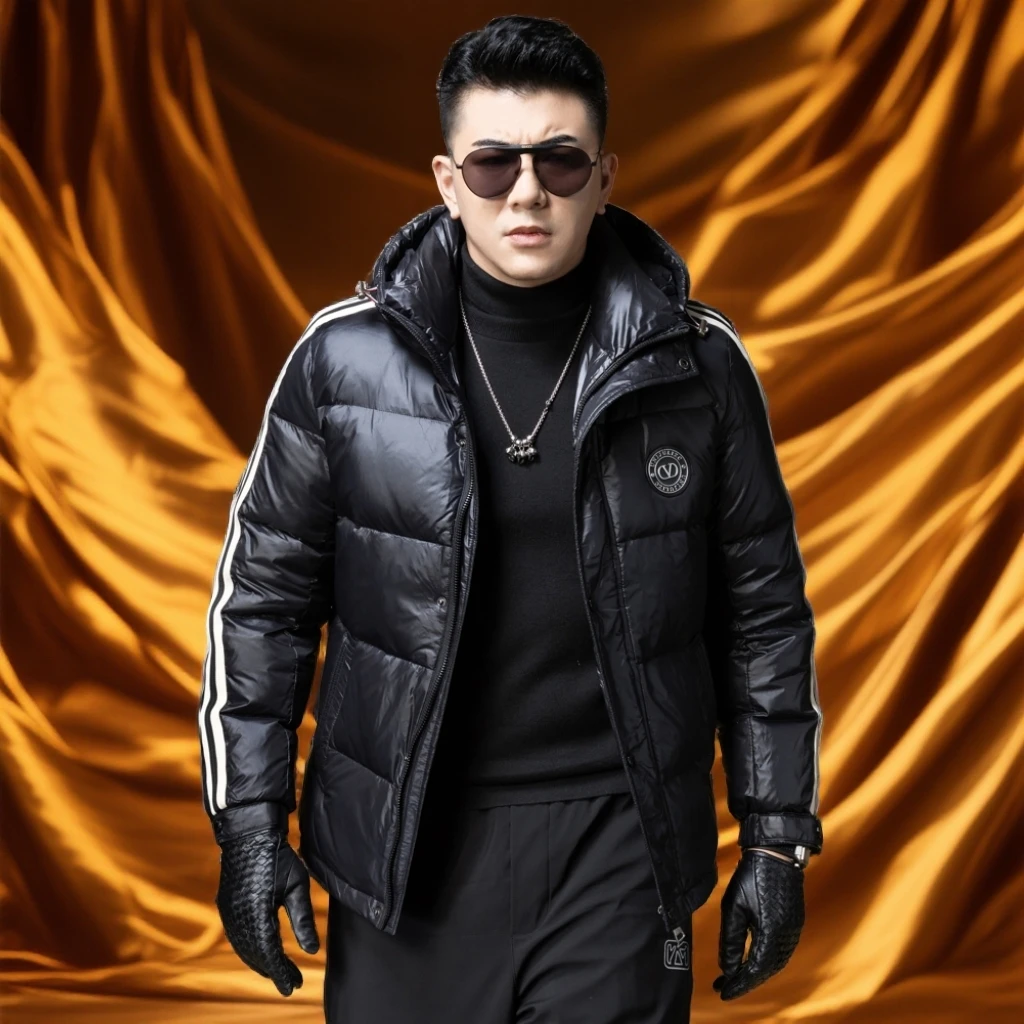 维斯克纳时尚男士羽绒服冬季新款休闲短款面包服加厚保暖外套男装