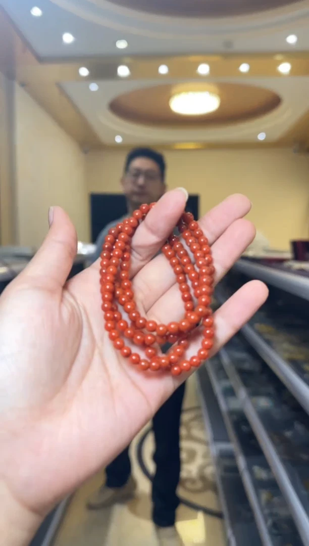 【闪购商品】南红玛瑙手串未镶嵌约5mm川料南红柿子红多圈手串