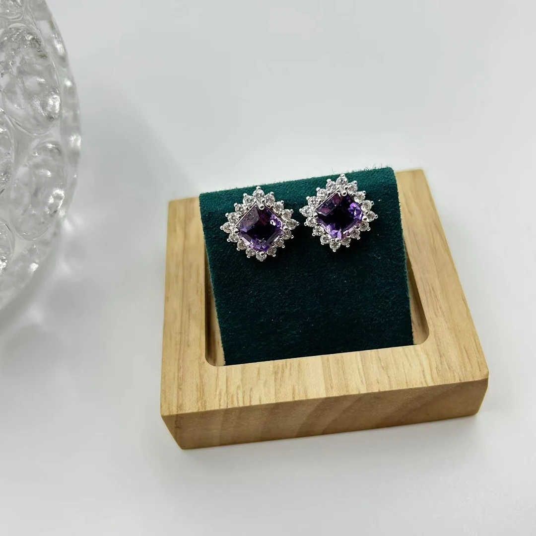 [粉丝专属]天然帝王紫水晶耳饰 TRSJ010(多样性发货)