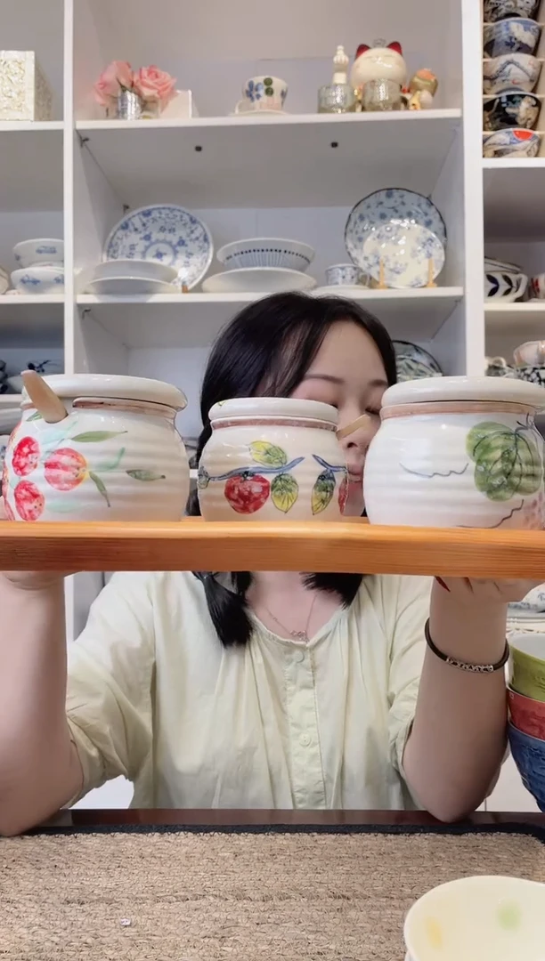 陶瓷【三支】美浓烧调料罐