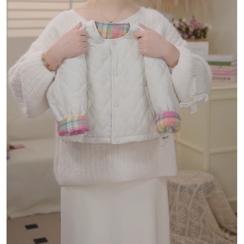 【现货】2025冬季女童加厚撞色时尚防风保暖棉服外套洋气百搭25114B