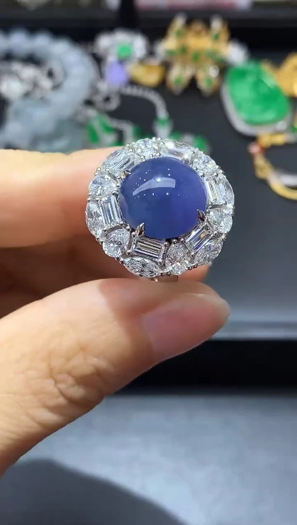 18K金镶嵌戒指翡翠713-中国好珍宝