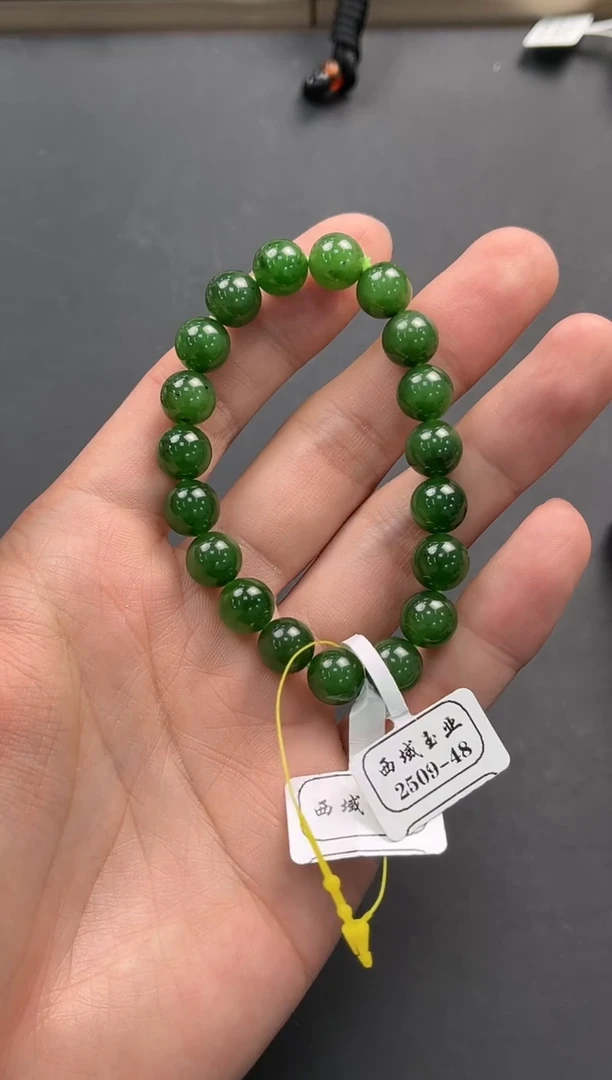 未镶嵌手串和田玉和田碧玉手串卡10微色差
