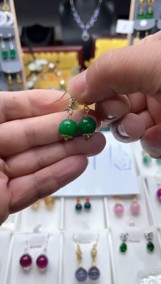 【闪购商品】翡翠耳饰14K金镶嵌时尚耳饰111