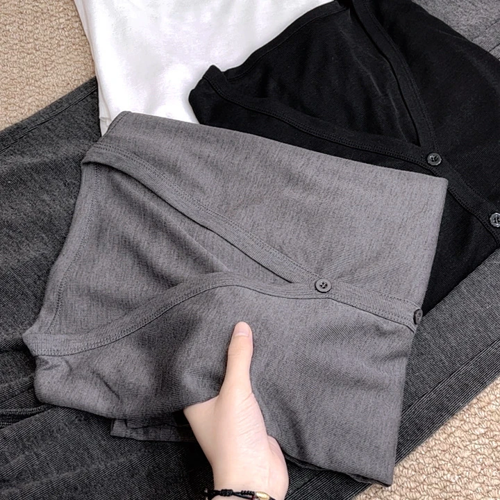 【刘二菲开衫】V领纯色百搭长袖薄款开衫时尚休闲防晒外套 QY-6776