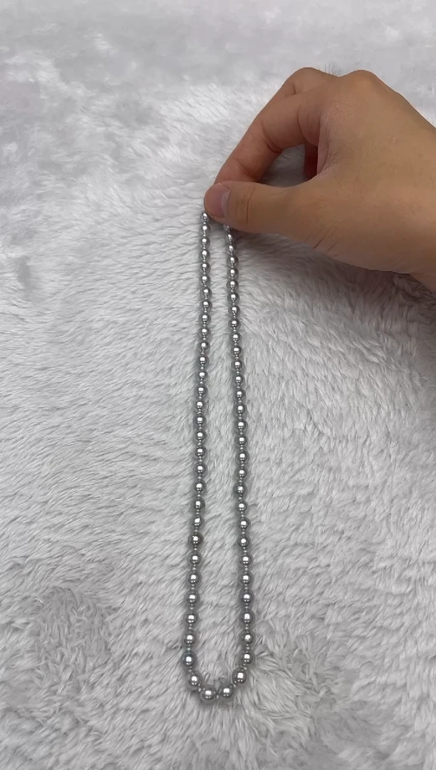 项链银S925镶嵌海水珍珠AK真多麻6-6.5mm