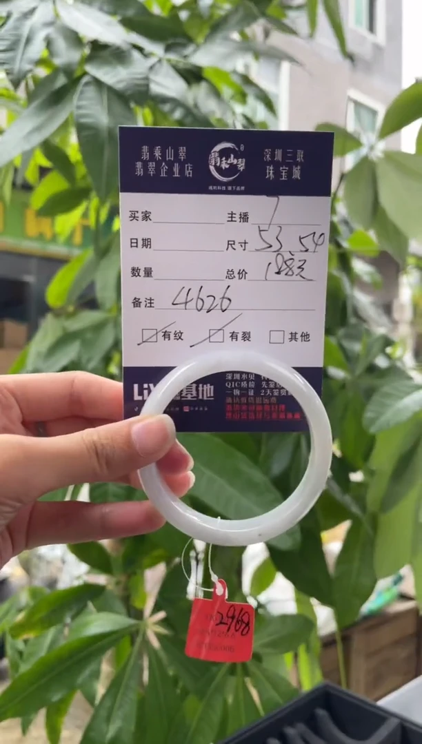 未镶嵌手镯翡翠Q 53正圈 4626
