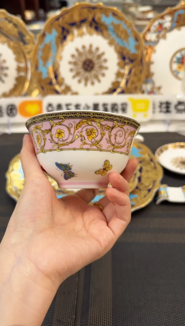 瓷片4英寸奶茶碗 微瑕 6个