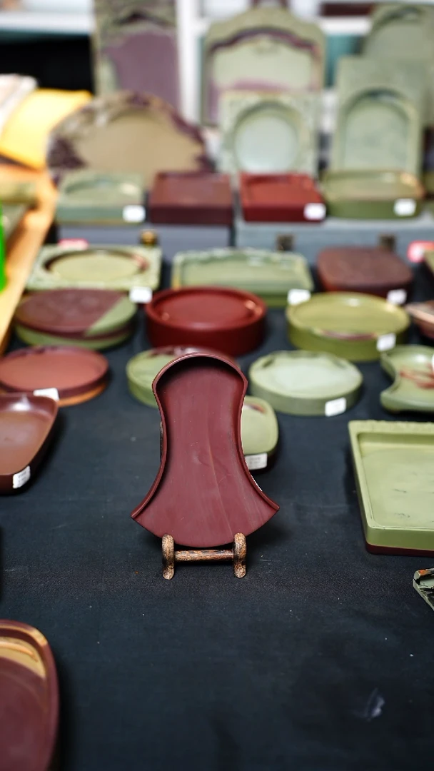 虢州紫石坑老料5寸风字抄手砚