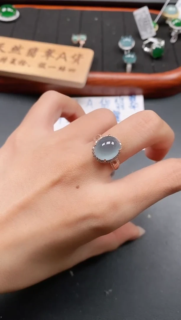 银S925镶嵌戒指翡翠11