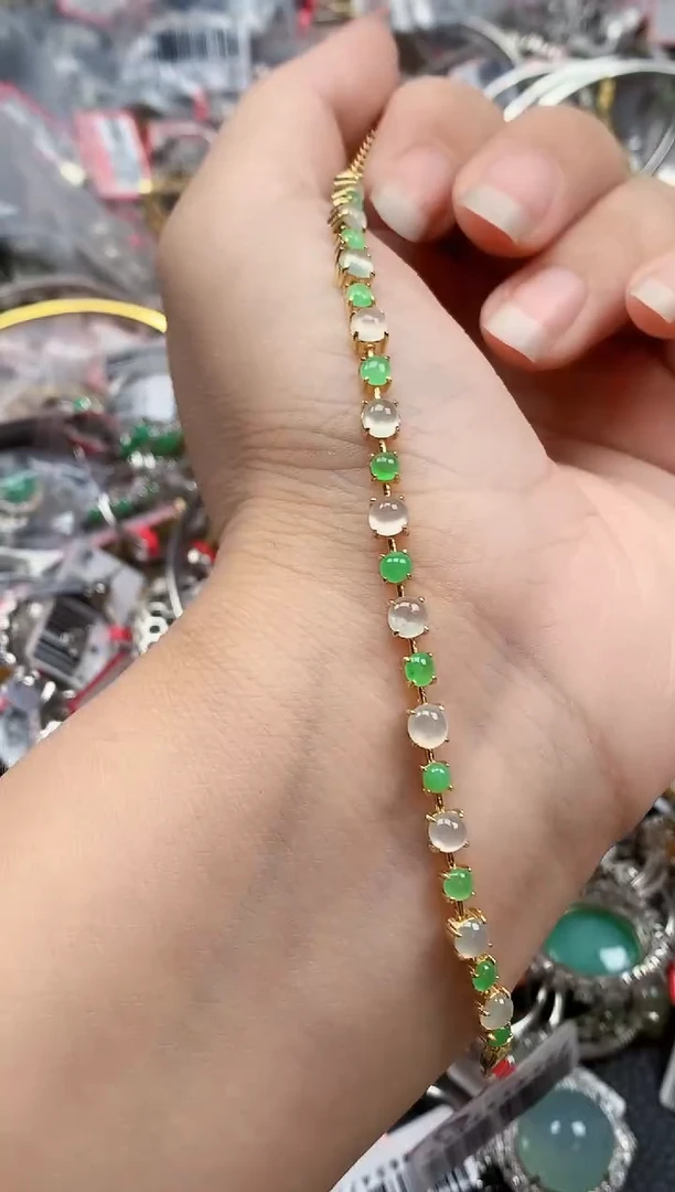 银S925镶嵌戒指翡翠天然A货缅甸翡翠